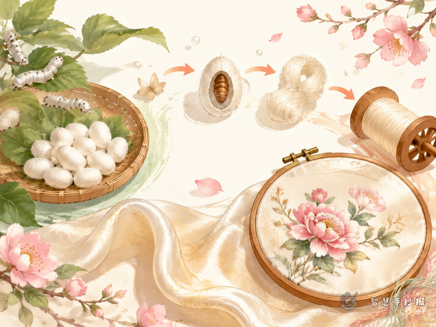 How to Make a Silk Weaving and Embroidery Poster from Cocoon to Artwork - Poster topic cover image