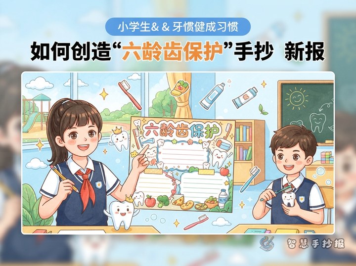 六龄齿保护手抄报内容怎么写 - 相关内容封面