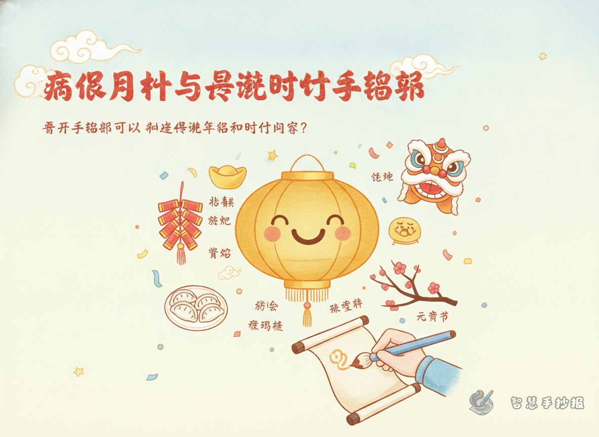 正月手抄报可以写哪些传统年俗和时令内容？ - 智慧手抄报专题封面图