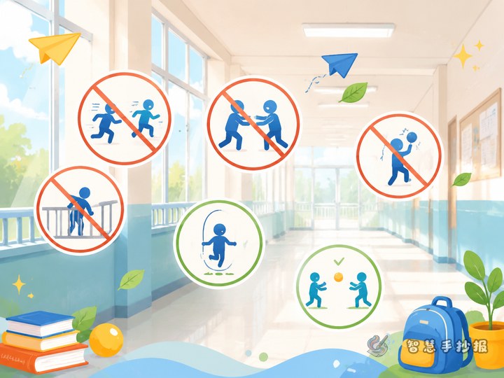 How to Make a Handwritten Poster About Games Not to Play in School Corridors During Recess - Preview of Breaktime Civility and Safe Games Handwritten Newspaper series