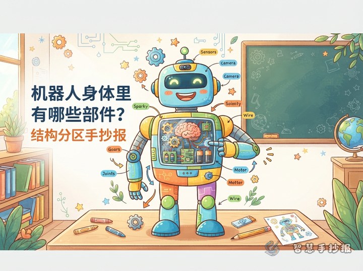 机器人身体里有哪些部件？结构分区手抄报怎么画 - 相关内容封面