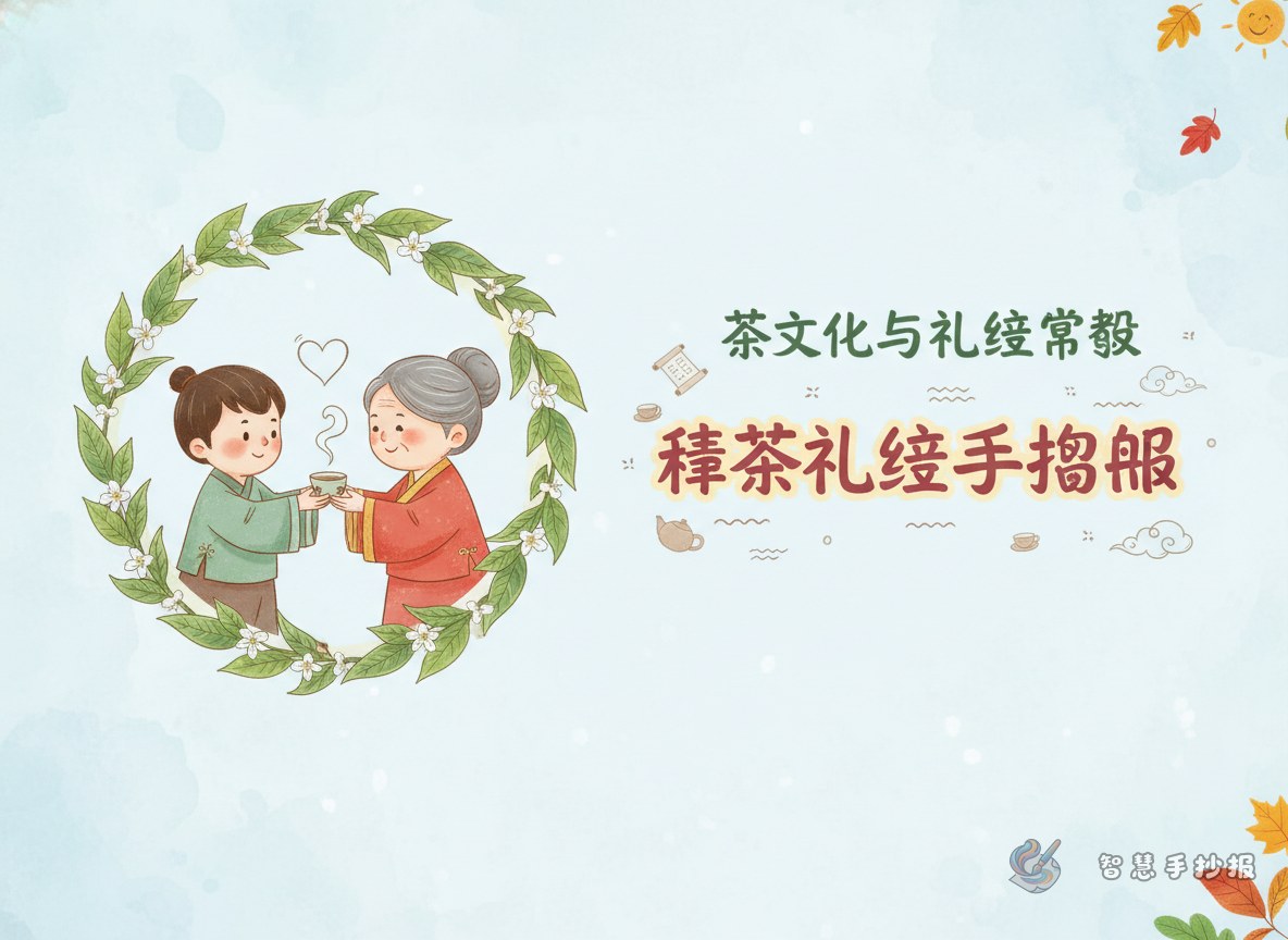 敬茶礼仪手抄报怎么做才清楚又有文化味 - 智慧手抄报专题封面图
