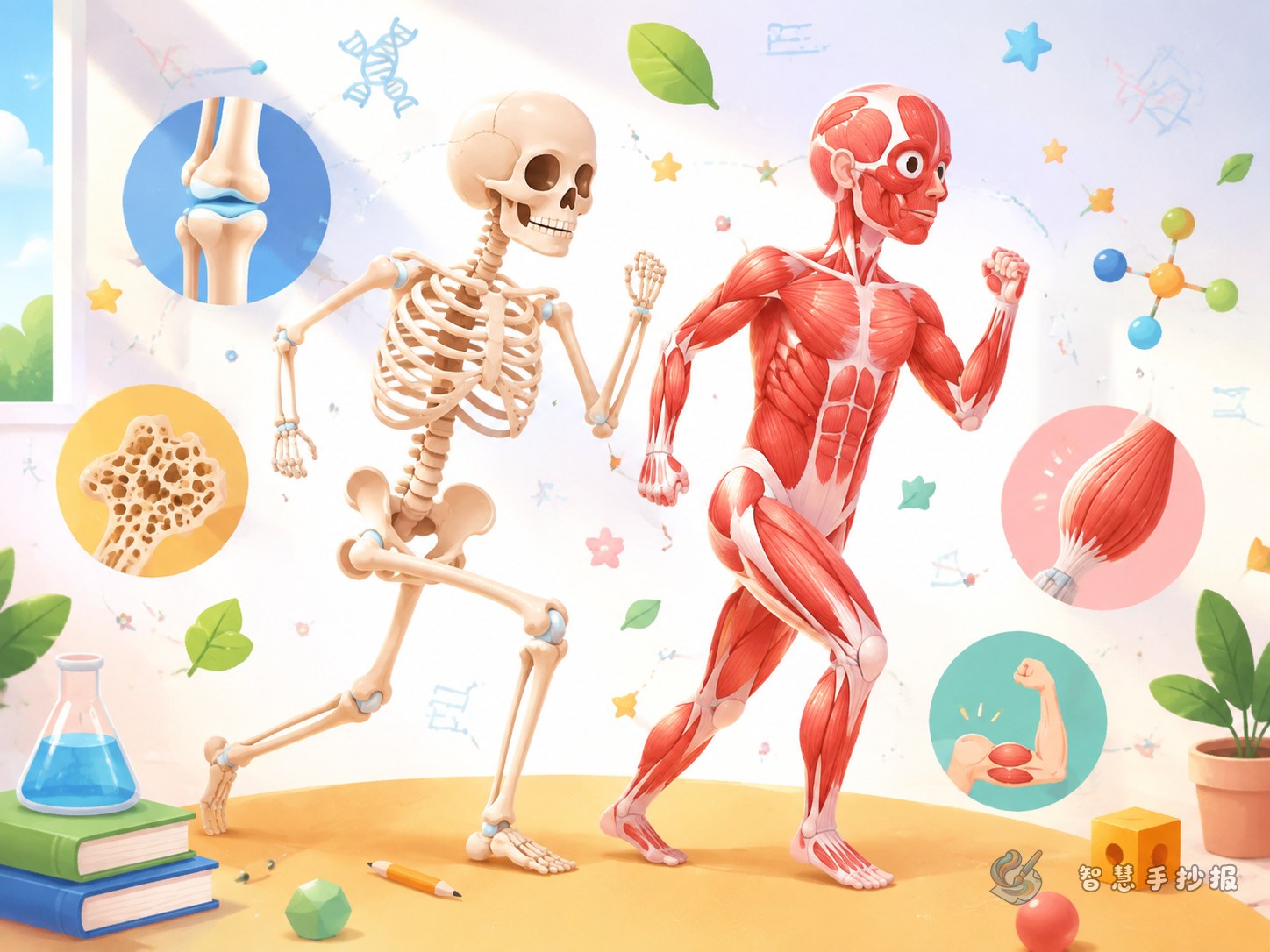 How Do Bones and Muscles Make Us Move? Handwritten Newspaper Ideas - Poster topic cover image