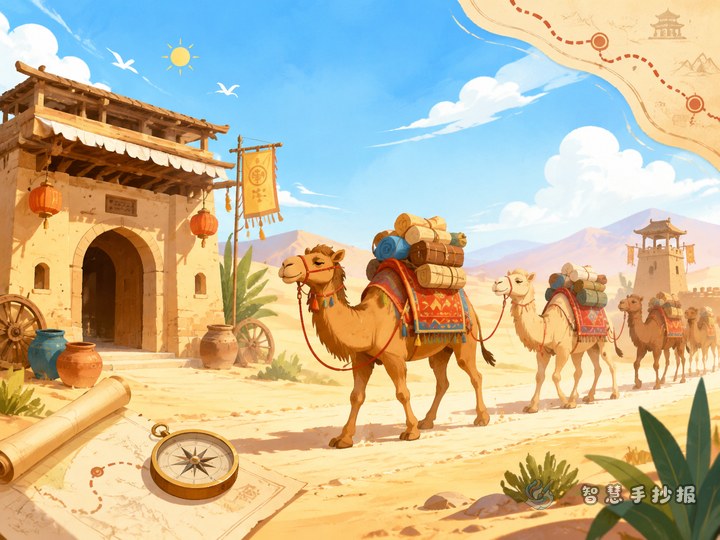 How to Make a Handwritten Newspaper About Silk Road Relay Stations and Camel Caravans - Preview of Ancient Chinese Transportation and Travel Culture Handwritten Newspaper series