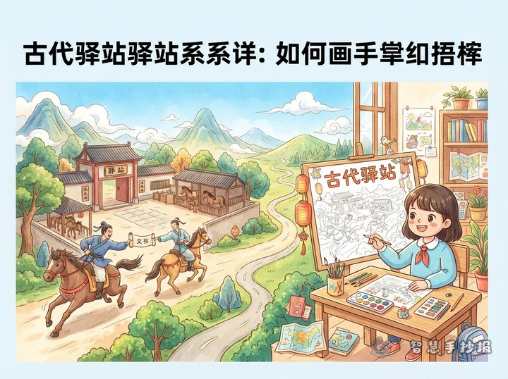 古代驿站为什么要换马接力？手抄报怎么画 - 中国古代交通与驿站文化手抄报系列作品预览
