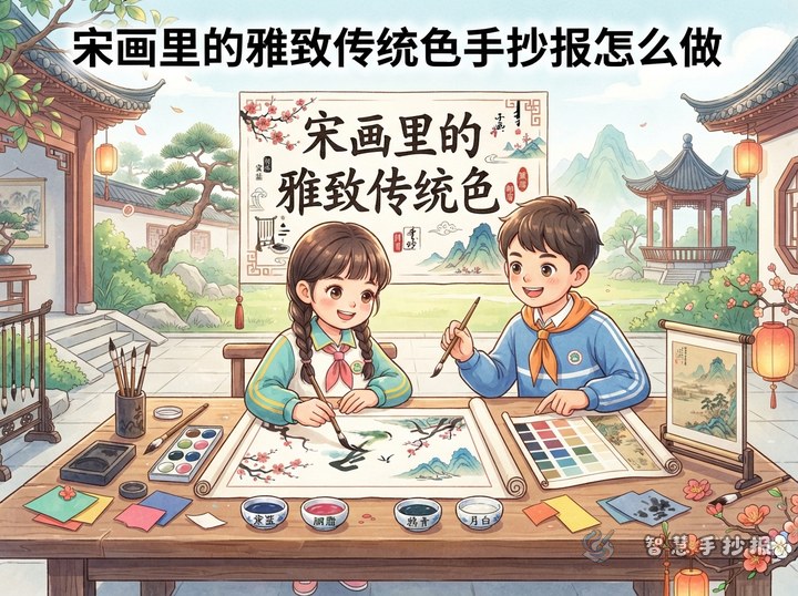 宋画里的雅致传统色手抄报怎么做 - 相关内容封面