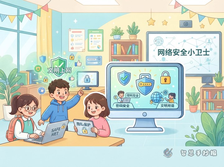 网络安全手抄报怎么做？密码、隐私与文明上网素材 - 相关内容封面