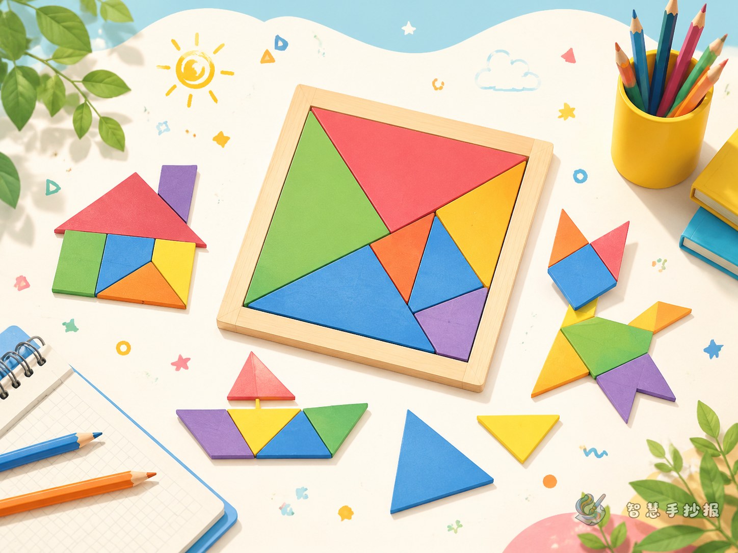 How to Make a Tangram Geometry Handwritten Newspaper - Poster topic cover image