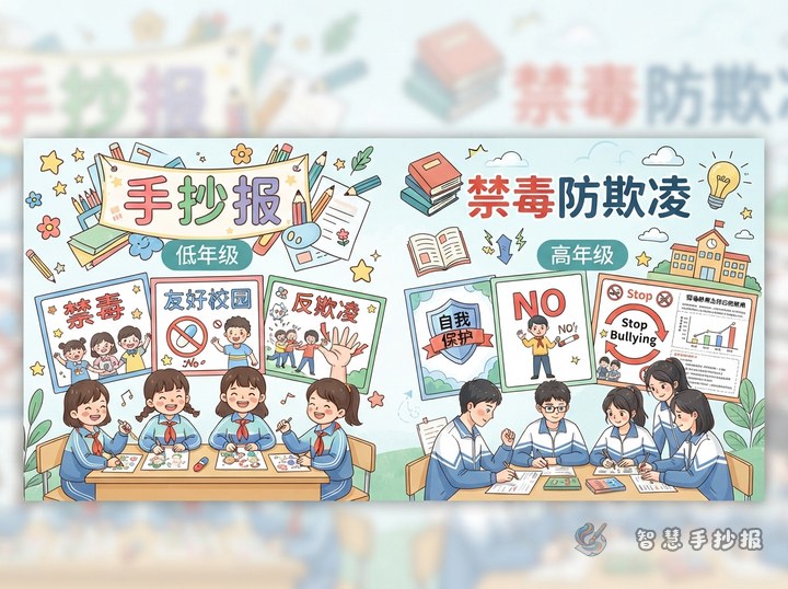 低年级和高年级的禁毒防欺凌手抄报有什么不一样的做法 - 相关内容封面