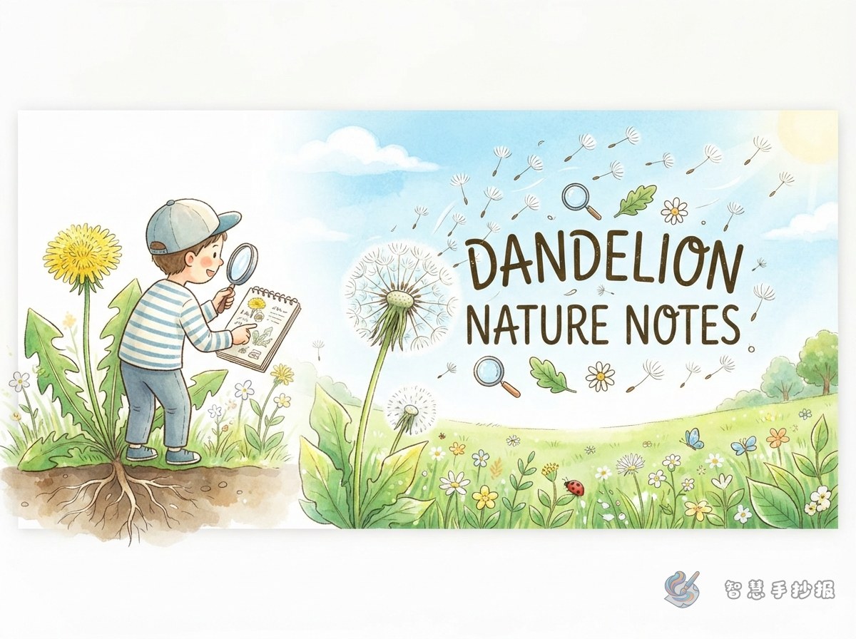 How to Make a Dandelion Nature Journal Handwritten Newspaper: From Flower to Flying Seed - Poster topic cover image