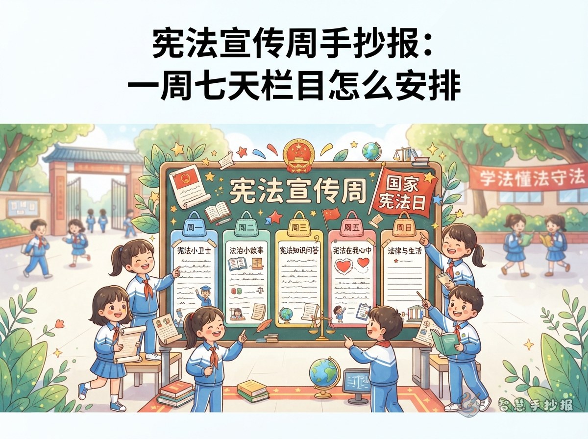 Constitution Awareness Week Handwritten Newspaper: A Seven-Day Layout Plan - Poster topic cover image