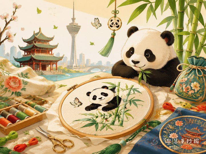 蜀绣熊猫手抄报怎么做才有成都味 - 相关内容封面