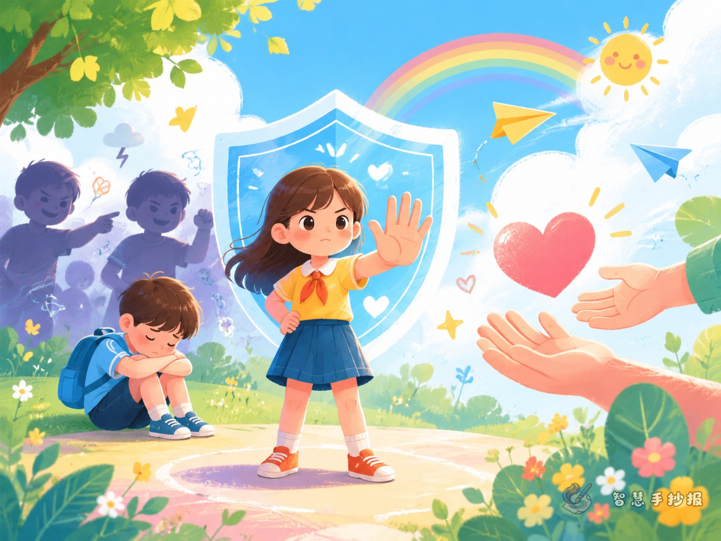 被同学欺负了怎么办手抄报怎么做更有教育意义 - 智慧手抄报专题封面图