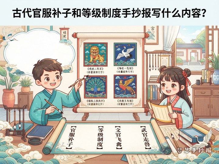 古代官服补子和等级制度手抄报写什么内容？ - 相关内容封面