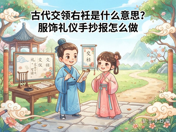 古代交领右衽是什么意思？服饰礼仪手抄报怎么做 - 相关内容封面