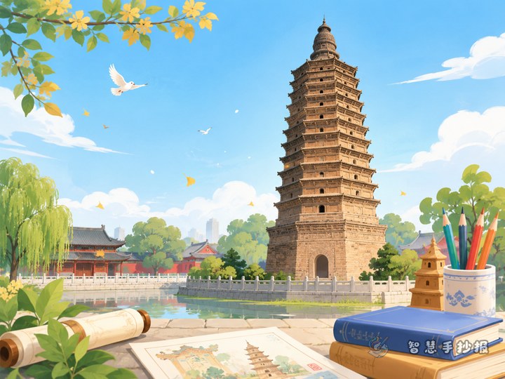 How to Write an Iron Pagoda Handwritten Newspaper with More Cultural Depth - Sketch cover for Traditional Architecture and Historic Heritage Handwritten Newspaper