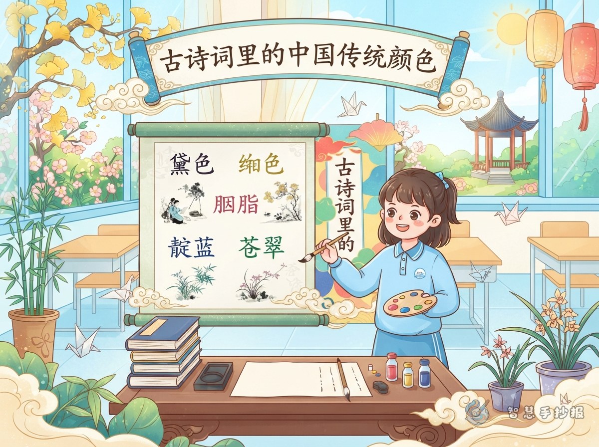 How to Match Colors and Lay Out a Handwritten Newspaper About Traditional Chinese Colors in Classical Poetry - Poster topic cover image