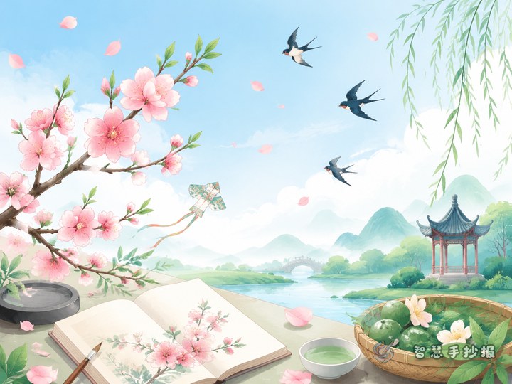 清明手抄报可以画桃花吗？节令花卉内容怎么写 - 相关内容封面