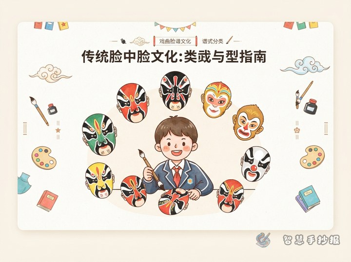 戏曲脸谱有哪几种谱式？手抄报分栏写法参考 - 相关内容封面