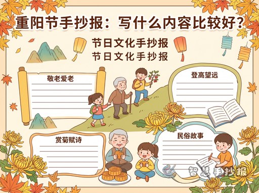 What should I write in a Double Ninth Festival handwritten newspaper? - Sketch cover for Festival Culture Handwritten Newspaper