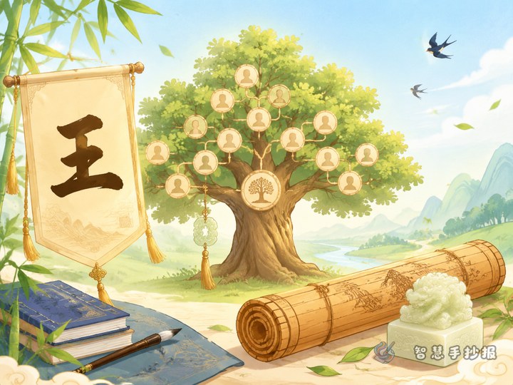 我姓王，姓氏文化手抄报怎么做更有家族感 - 相关内容封面