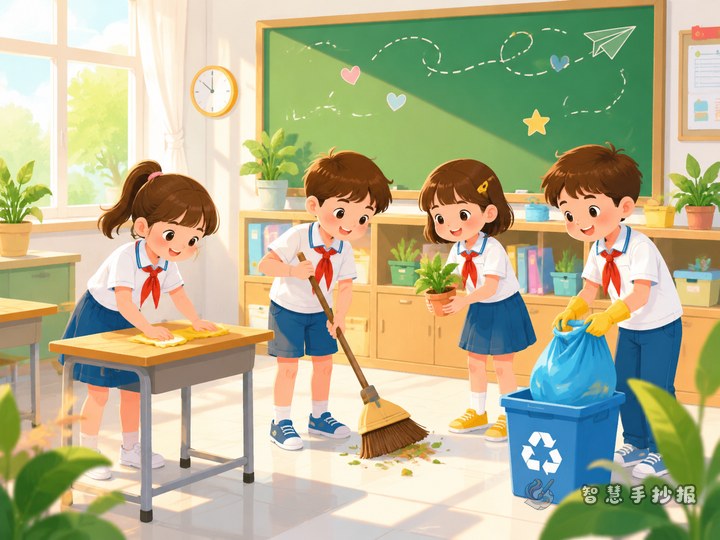 值日生分工合作手抄报怎么写更贴近校园生活 - 校园同学互助与团队合作手抄报手抄报封面