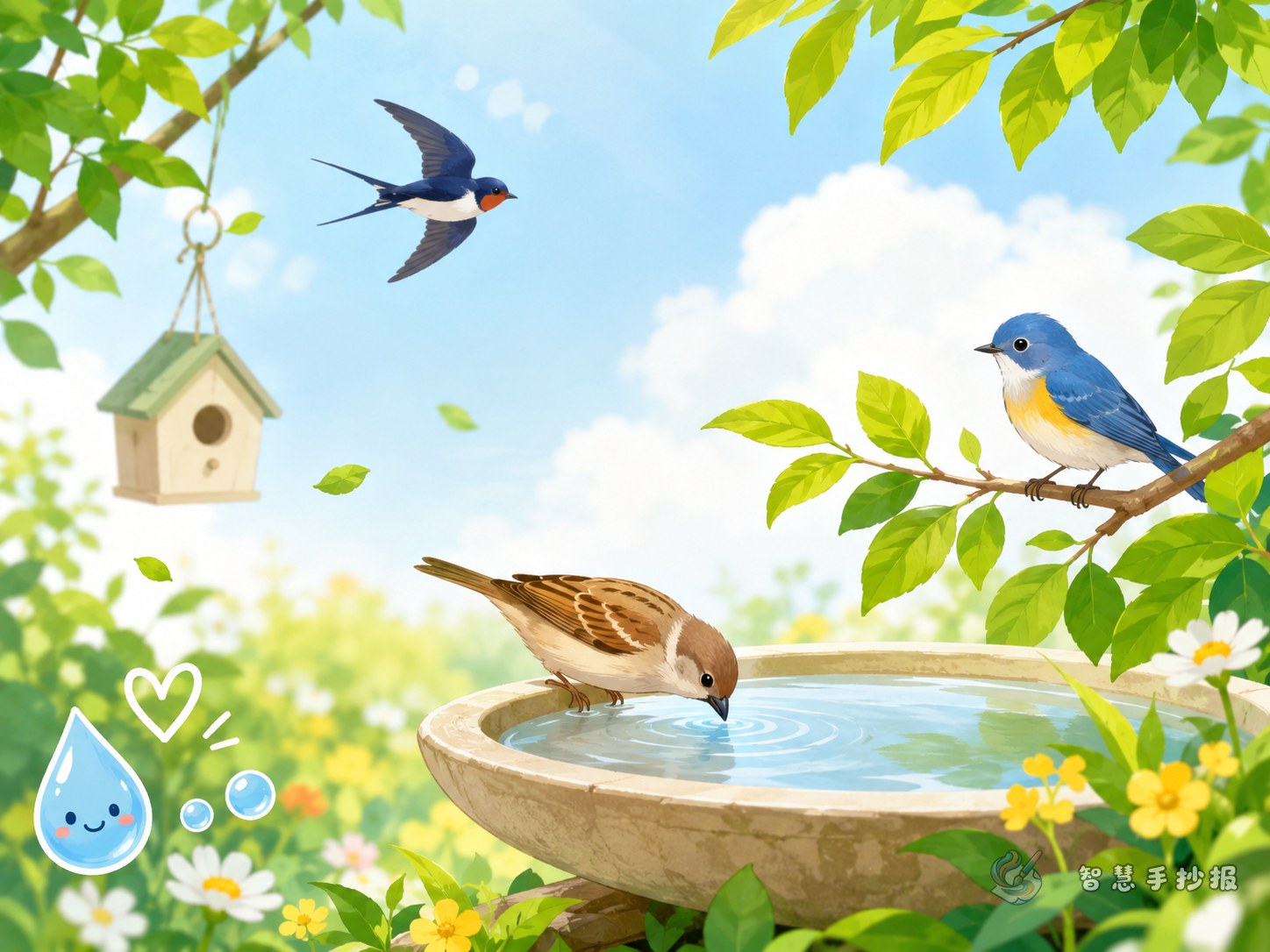 How to Make a &ldquo;Leave a Cup of Water for Birds&rdquo; Handwritten Newspaper - Poster topic cover image