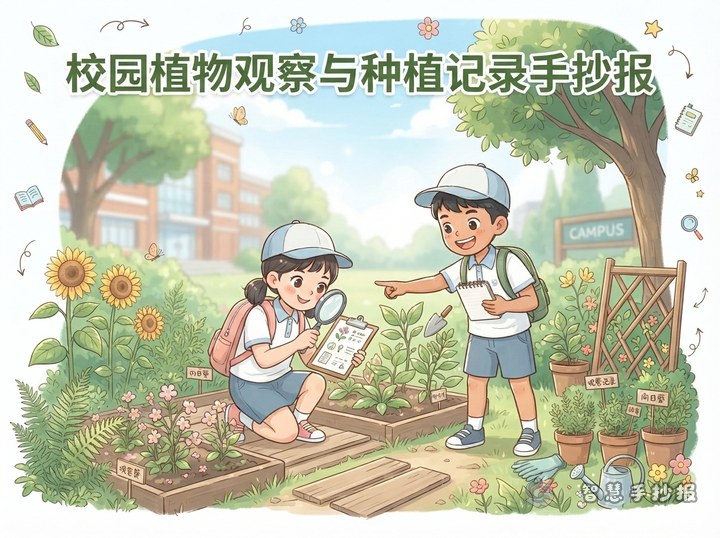 校园植物观察手抄报的观察表格怎么画更清楚 - 相关内容封面
