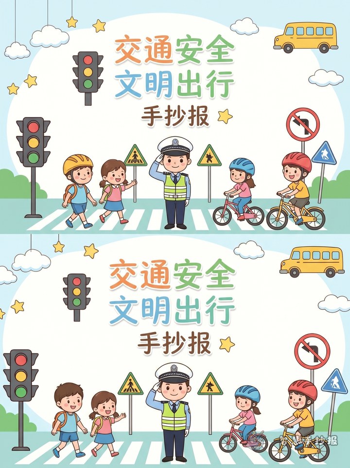 交通安全文明出行手抄报写什么更简单好看？ - 交通安全文明出行手抄报手抄报封面