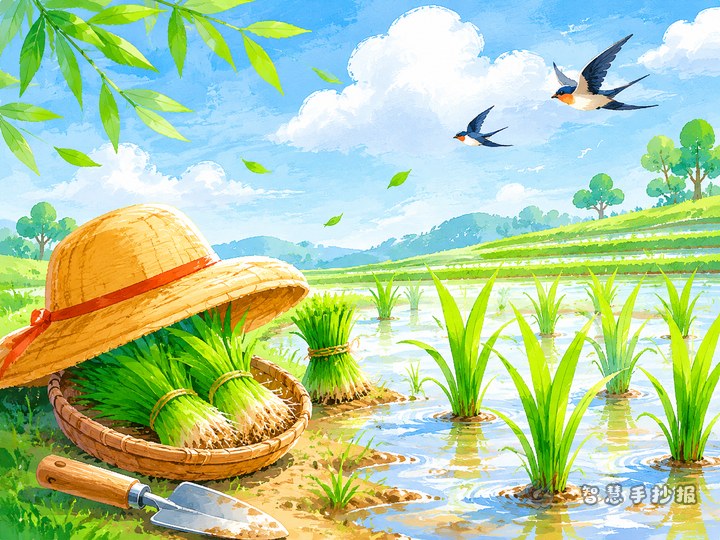 How can I design a handwritten newspaper about observing rice transplanting labor? - Related topic thumbnail