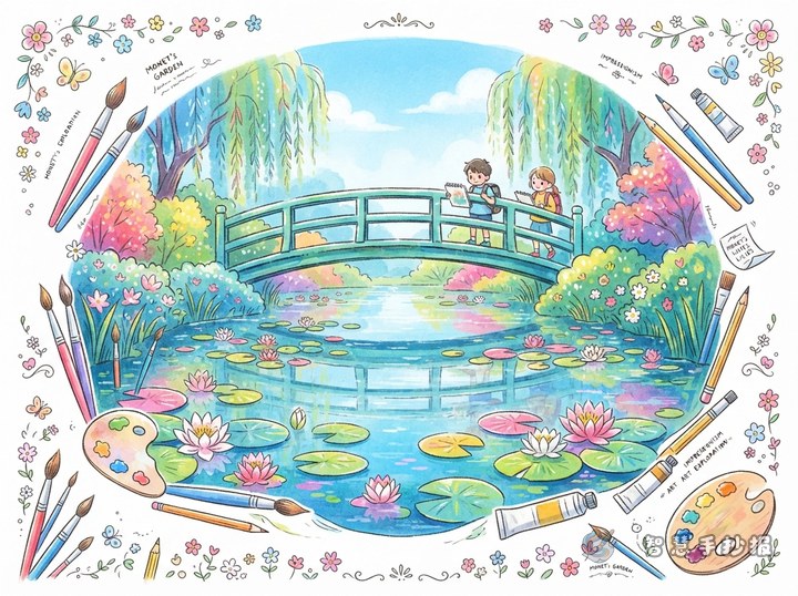 莫奈睡莲手抄报怎么画？池塘版面与名画素材 - 相关内容封面