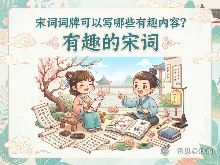 宋词词牌手抄报可以写哪些有趣内容 - 相关内容封面