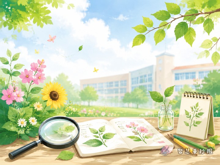What sections can I use for a campus flowers and grass observation handwritten newspaper? - Related topic thumbnail
