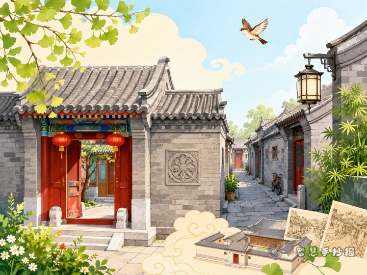 北京胡同与四合院手抄报怎么做更有老城味道 - 相关内容封面