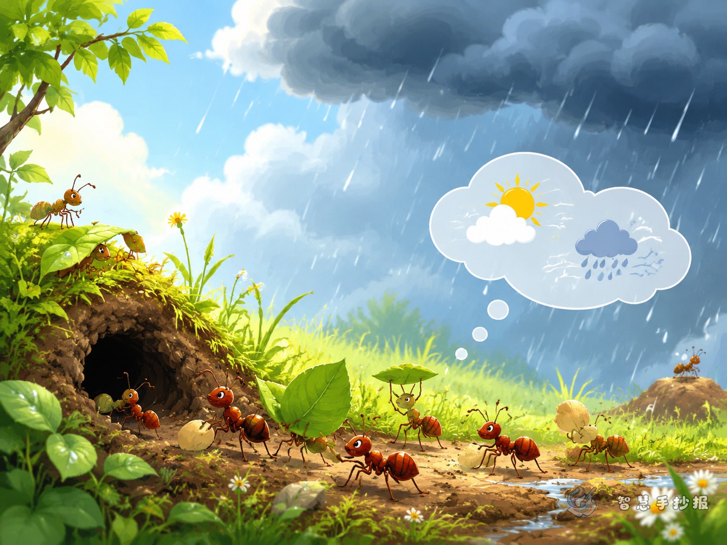 Why Do Ants Get Busy Before Rain? What to Write in a Weather Observation Handwritten Newspaper - Poster topic cover image