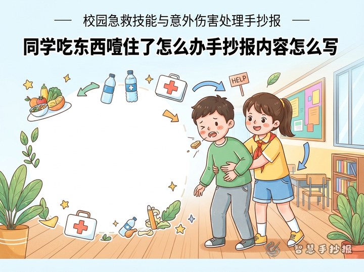 同学吃东西噎住了怎么办手抄报内容怎么写 - 相关内容封面