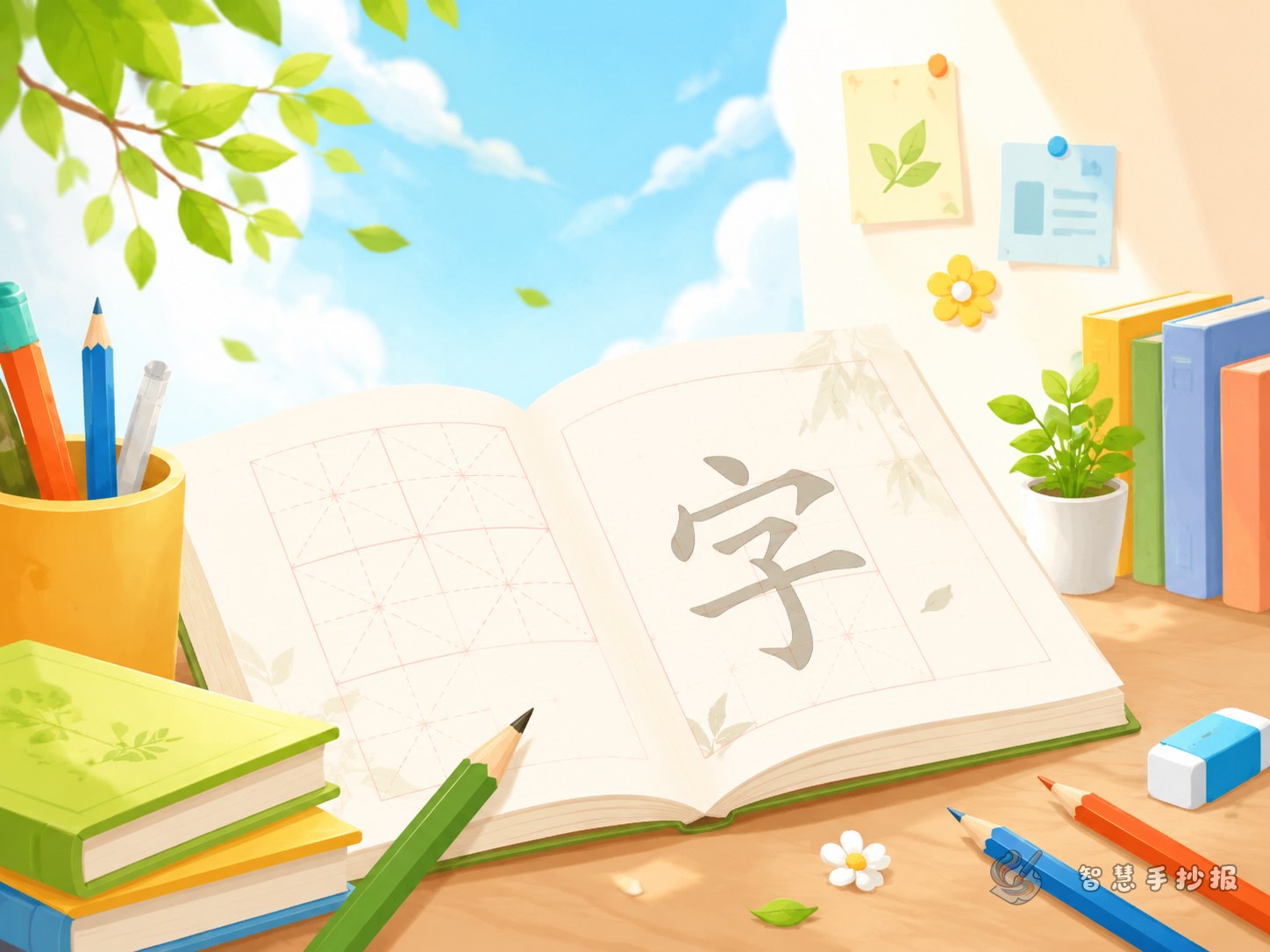What theme should a first-grade standard handwriting newspaper use? - Poster topic cover image