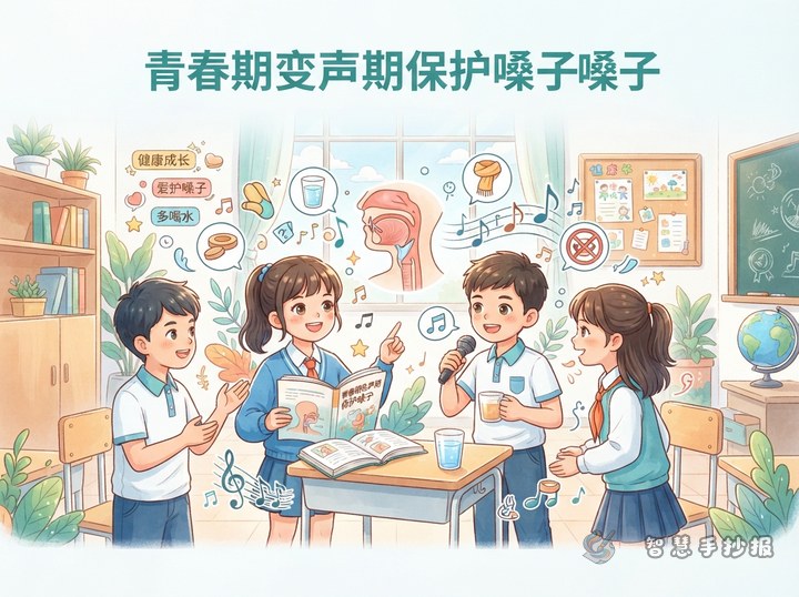 青春期变声期保护嗓子手抄报可以写哪些内容 - 相关内容封面
