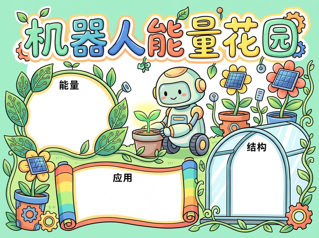 智慧手抄报 AI 生成线稿作品预览 1