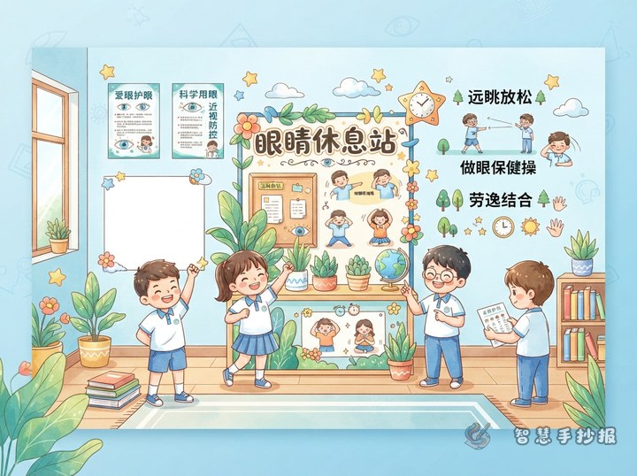 护眼手抄报怎么画出&ldquo;眼睛休息站&rdquo; - 相关内容封面