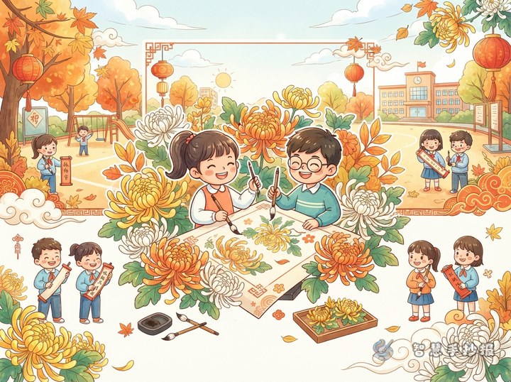 重阳节手抄报适合画菊花吗？花卉寓意和内容怎么安排 - 相关内容封面