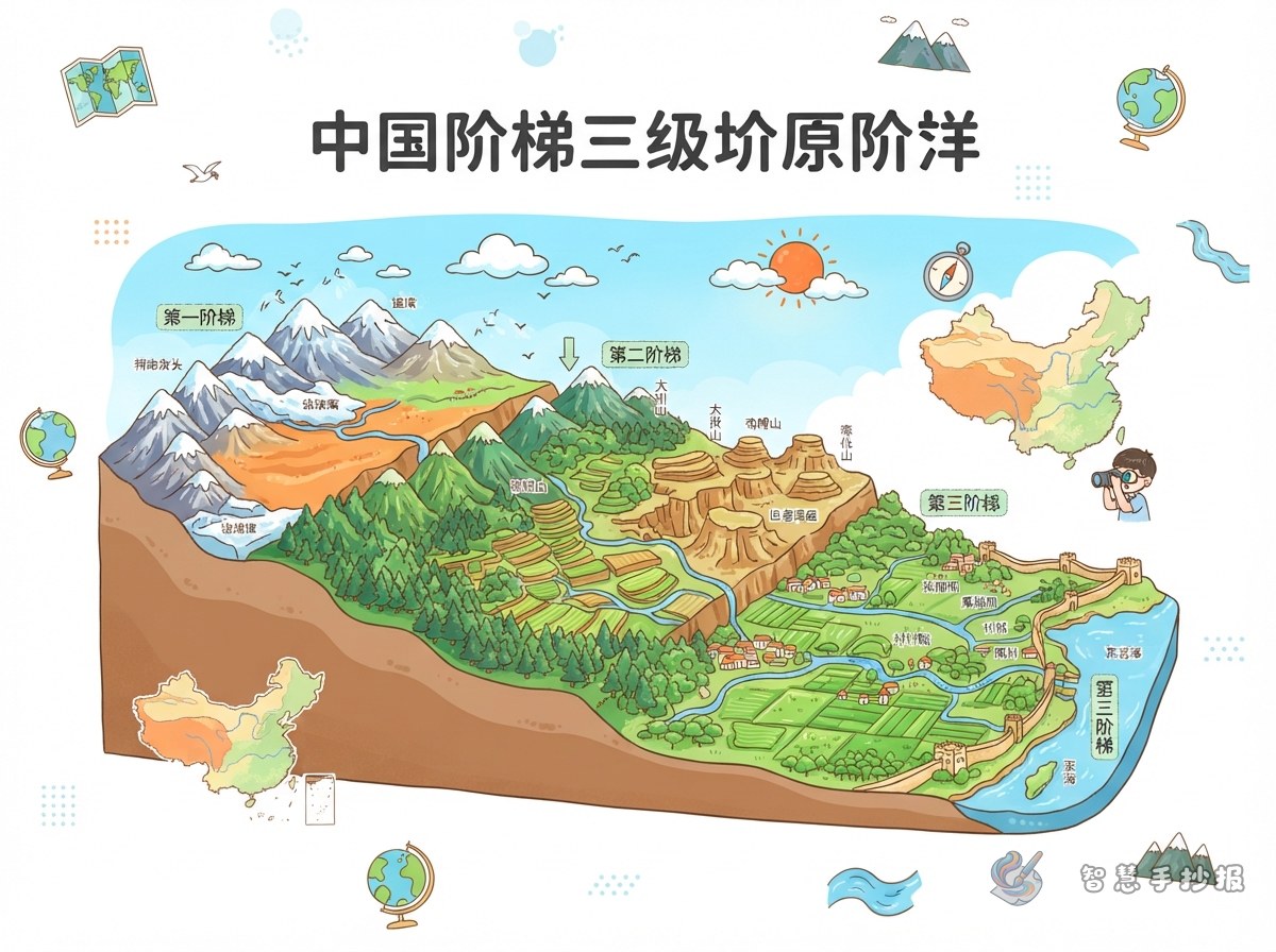 How to Draw a China Three-Tier Terrain Poster - Poster topic cover image