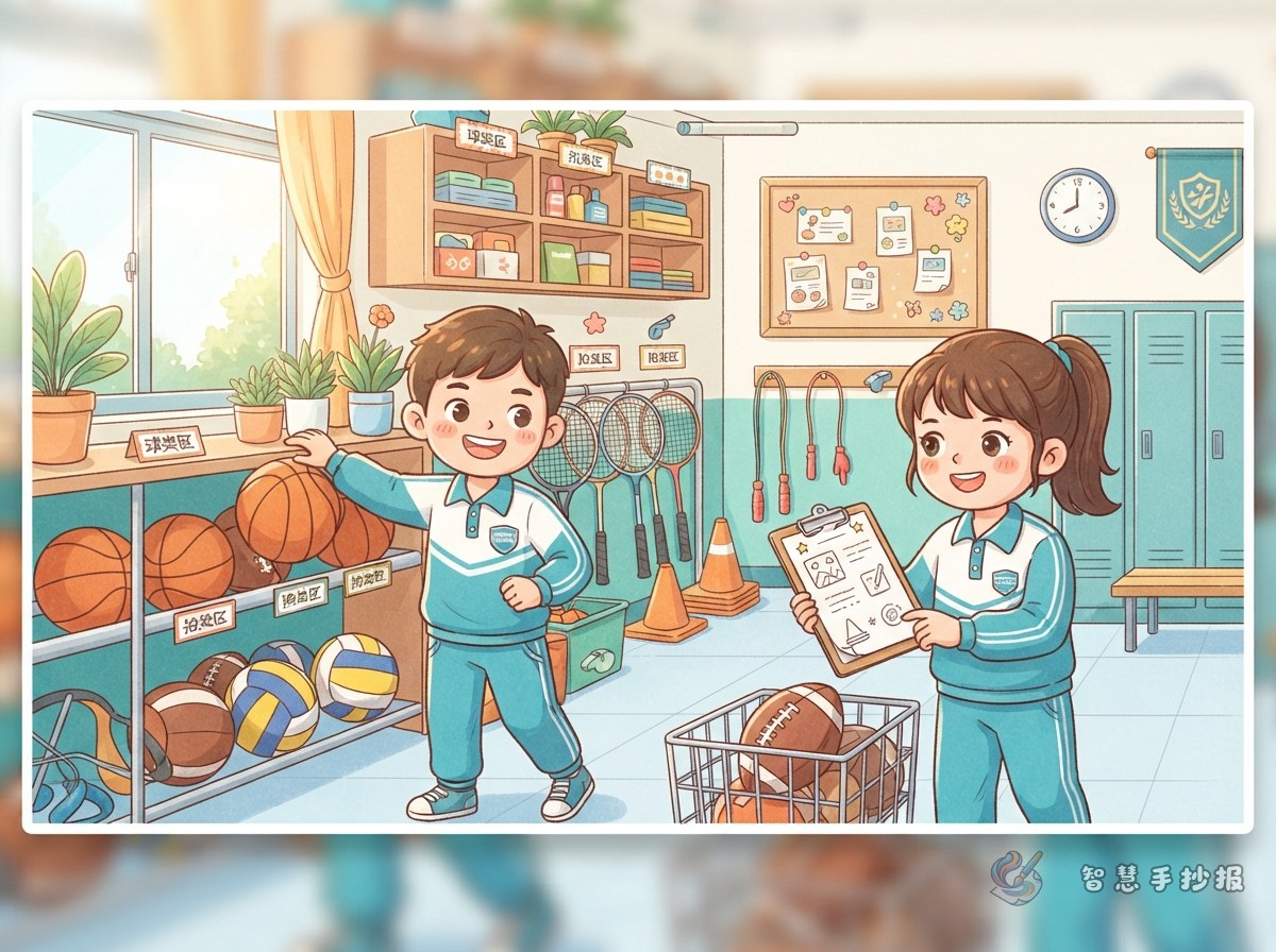 校园体育器材管理员岗位体验手抄报怎么安排栏目 - 智慧手抄报专题封面图
