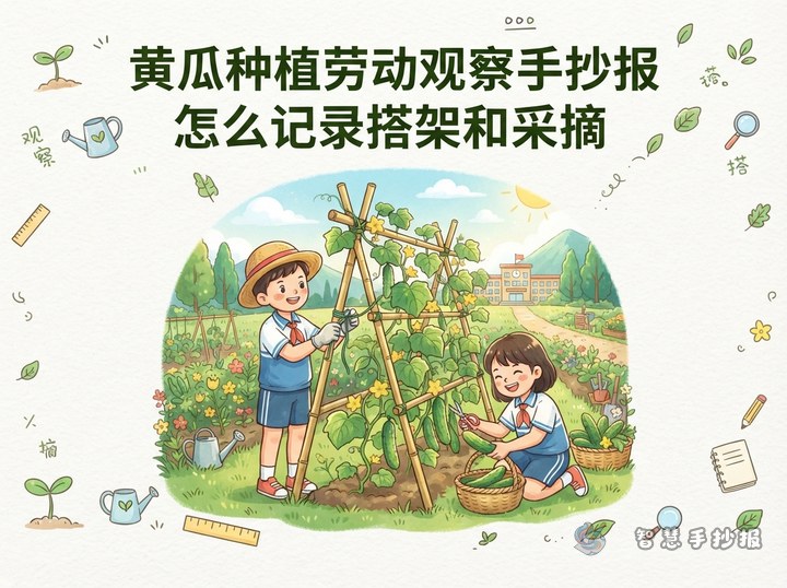 Cucumber Planting Observation Handwritten Newspaper: How to Record Trellising and Picking - Related topic thumbnail