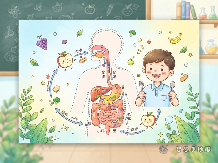 食物在身体里的旅行怎么画成手抄报？ - 相关内容封面