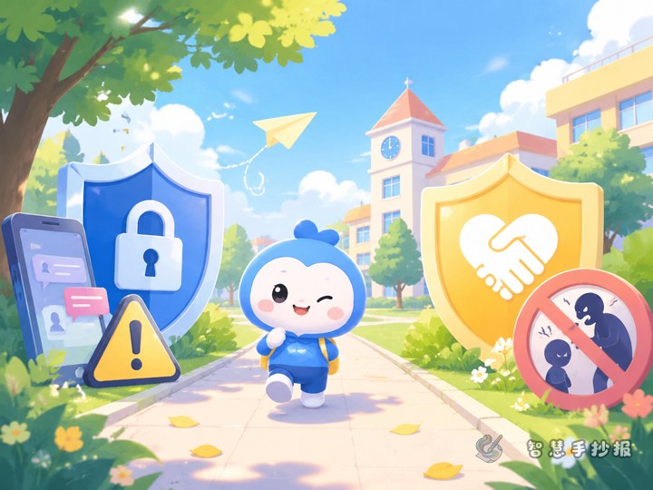 放学路上和校园里怎么做防诈骗反欺凌手抄报 - 相关内容封面