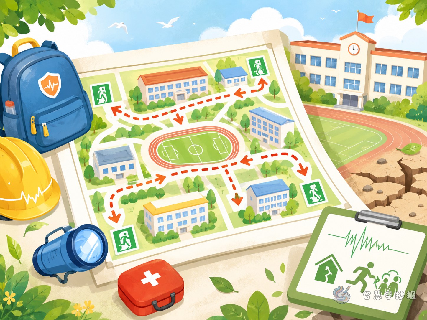 How to Make a Clear School Earthquake Evacuation Route Handwritten Poster - Poster topic cover image