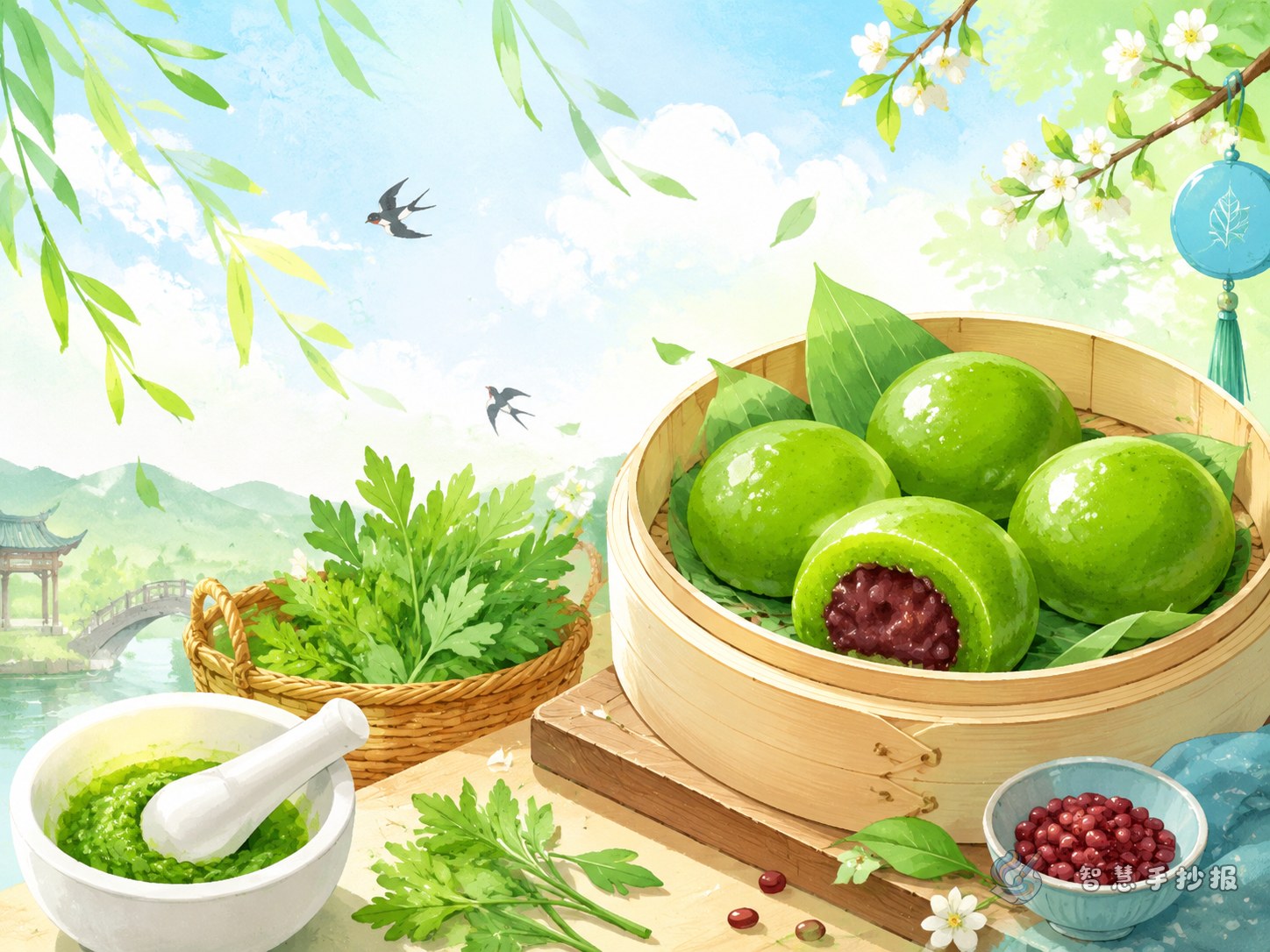 清明节做青团手抄报怎么画又怎么写 - 智慧手抄报专题封面图