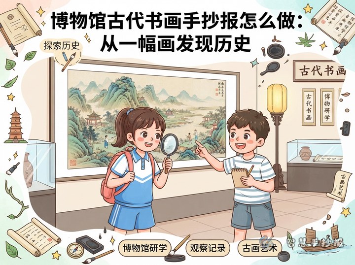 How to Make a Museum Ancient Painting Handwritten Newspaper - Sketch Topic Cover