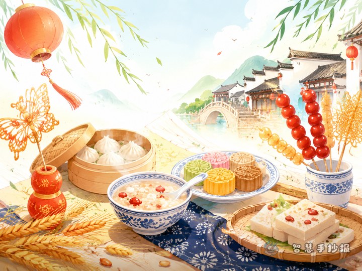家乡非遗美食手抄报怎么做更有文化感？ - 智慧手抄报线稿作品